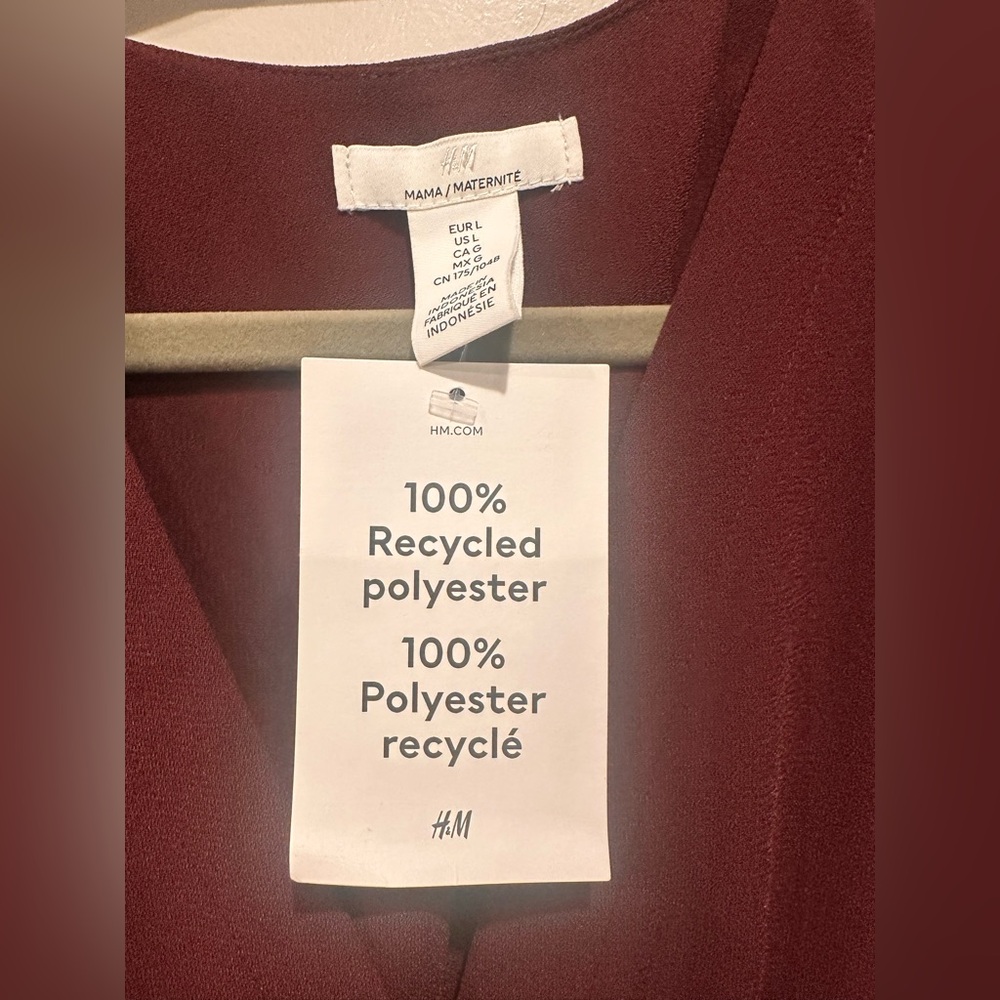 NWT H&M Mama Tie-Detail Crêpe Dress - Picture 7 of 7
